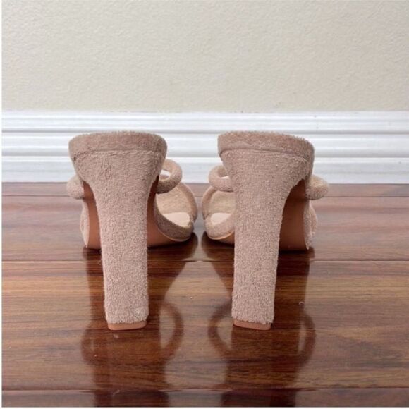 NWOT Pretty Little Thing Slide Square Toe Strappy Heels - Picture 4 of 7